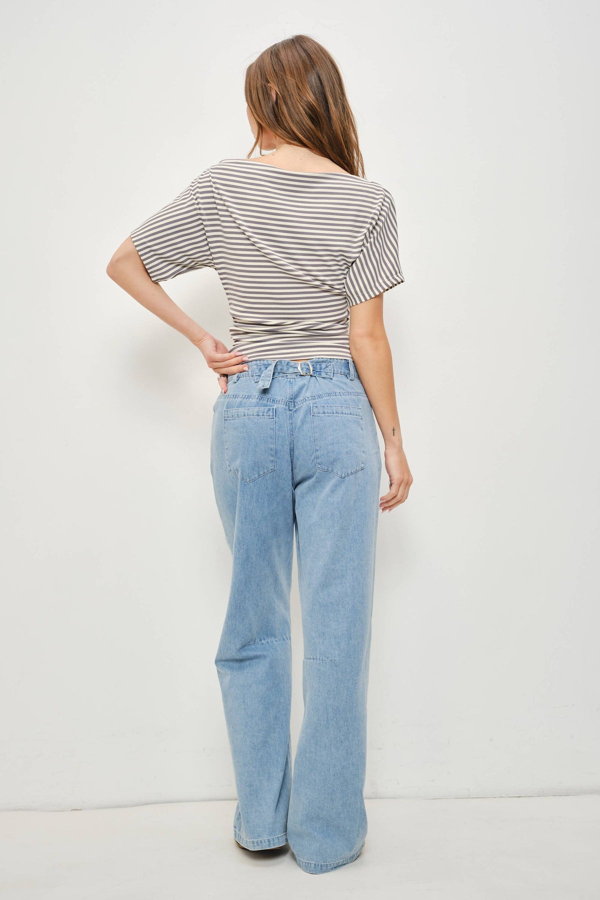 Jaylene Off The Shoulder Striped Knit Top