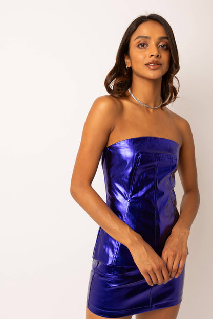 Amy Lynn Johanna Blue Bandeau Top