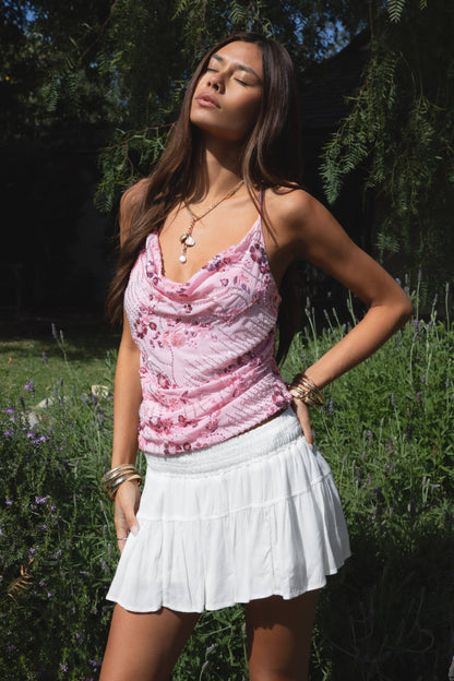 Hollis Sequin Beaded Cowl Neck Top