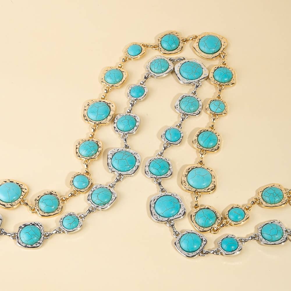 Turquoise Stones Chain Belt