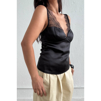 Jennifer Satin Lace Cami Top