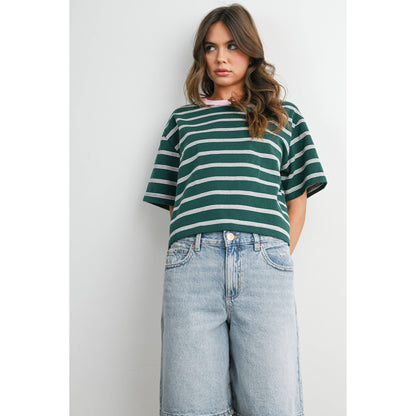 Holden Striped Boxy Cropped T-Shirt