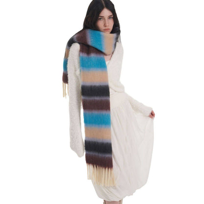 Patchwork Striped Thick Scarf