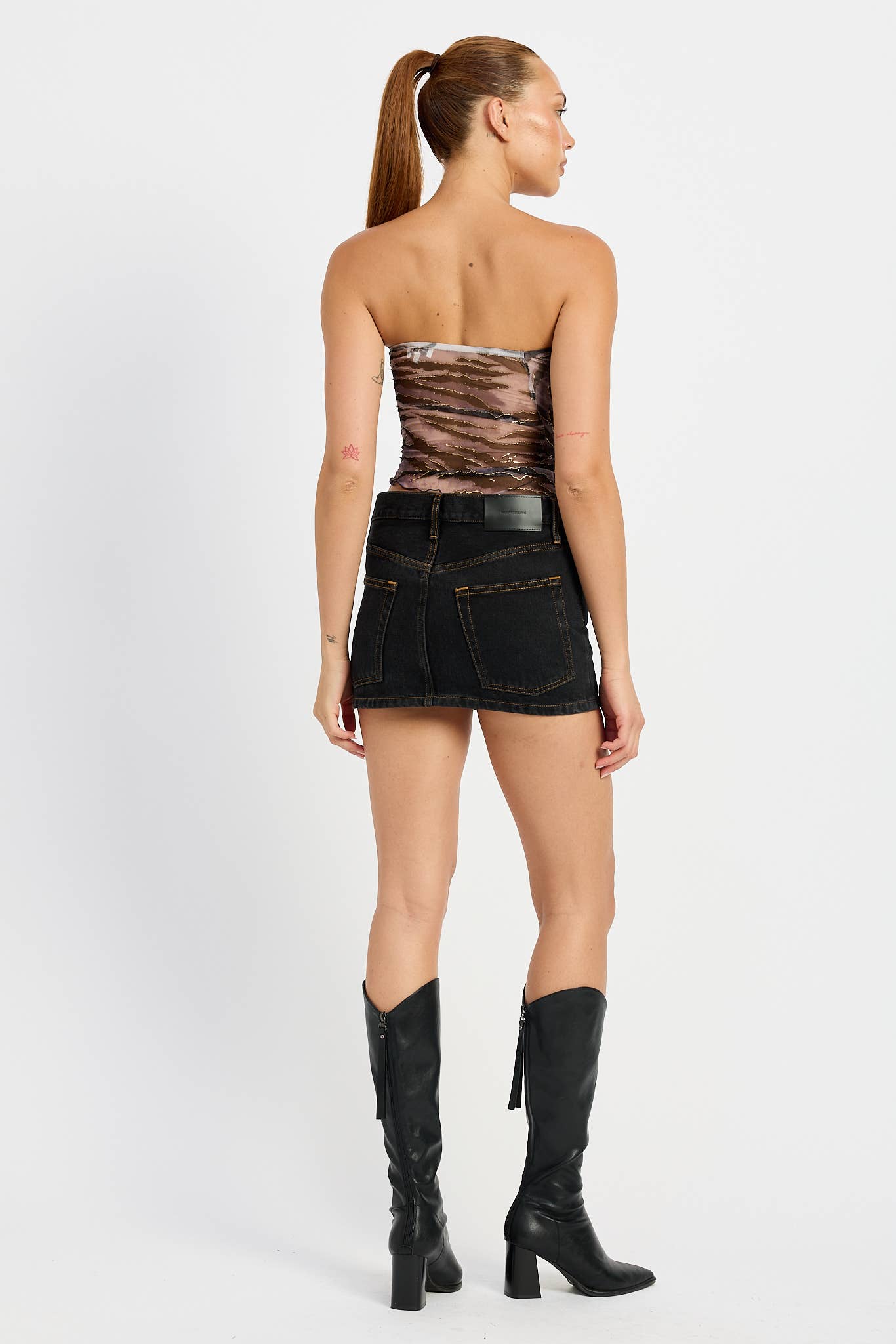 Filipa Ruched Zebra Tube Top