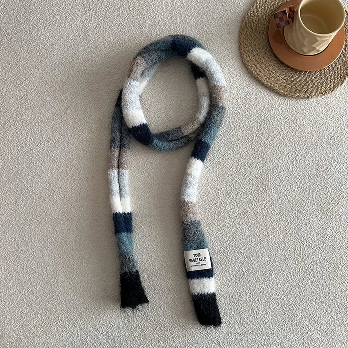 Colorblock Skinny Scarf