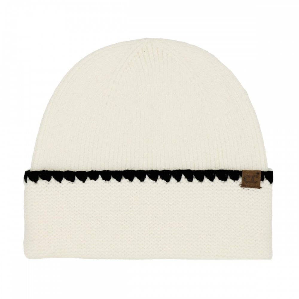 Stitch Cuff Knit Beanie