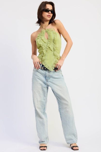 Isabella Ruffle Halter Top