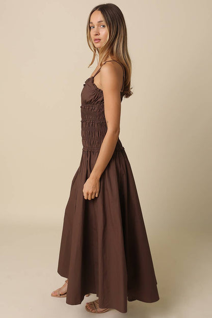 India Smocked Cotton Maxi Dress
