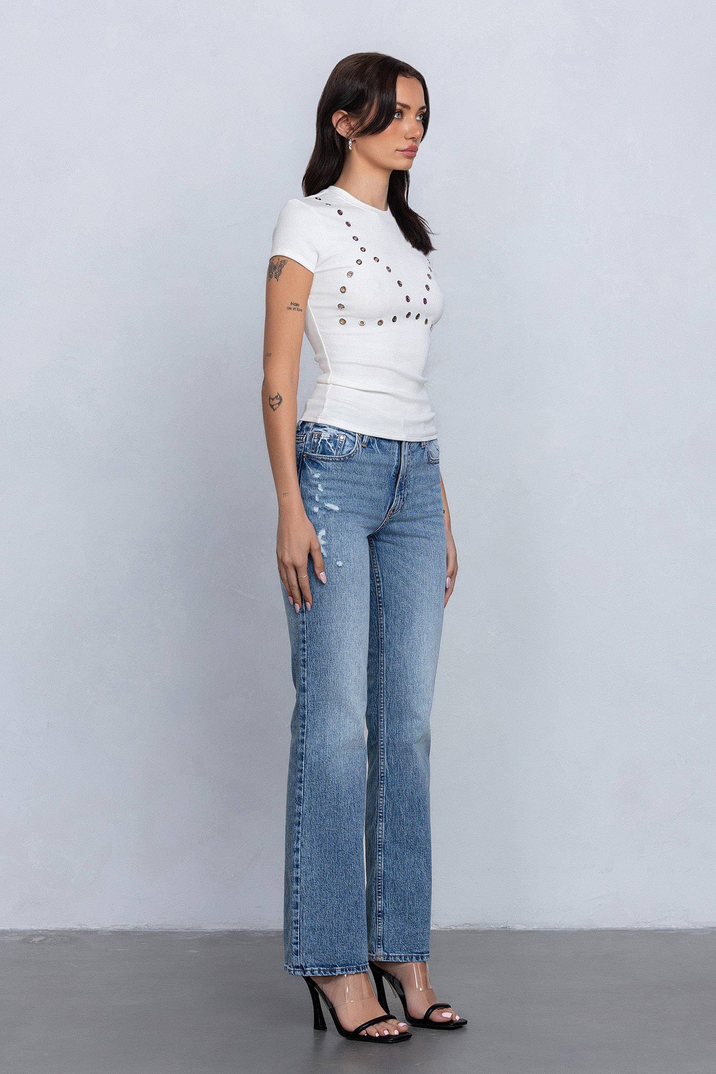 Francesca Ribbed Grommet Top