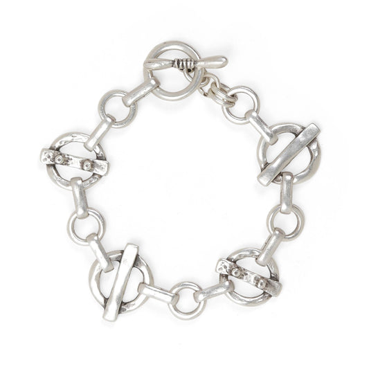 Handmade 925 Silver Plated Pewter Link & Chain Bracelet