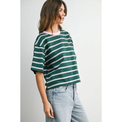 Holden Striped Boxy Cropped T-Shirt