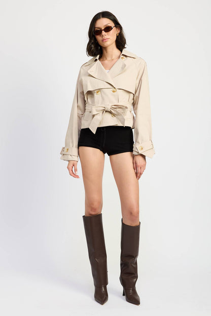 Isadora Layered Cropped Trench Coat
