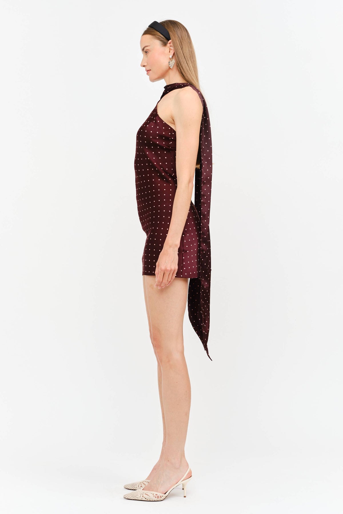 Jenny Polka Dot Halter Mini Dress