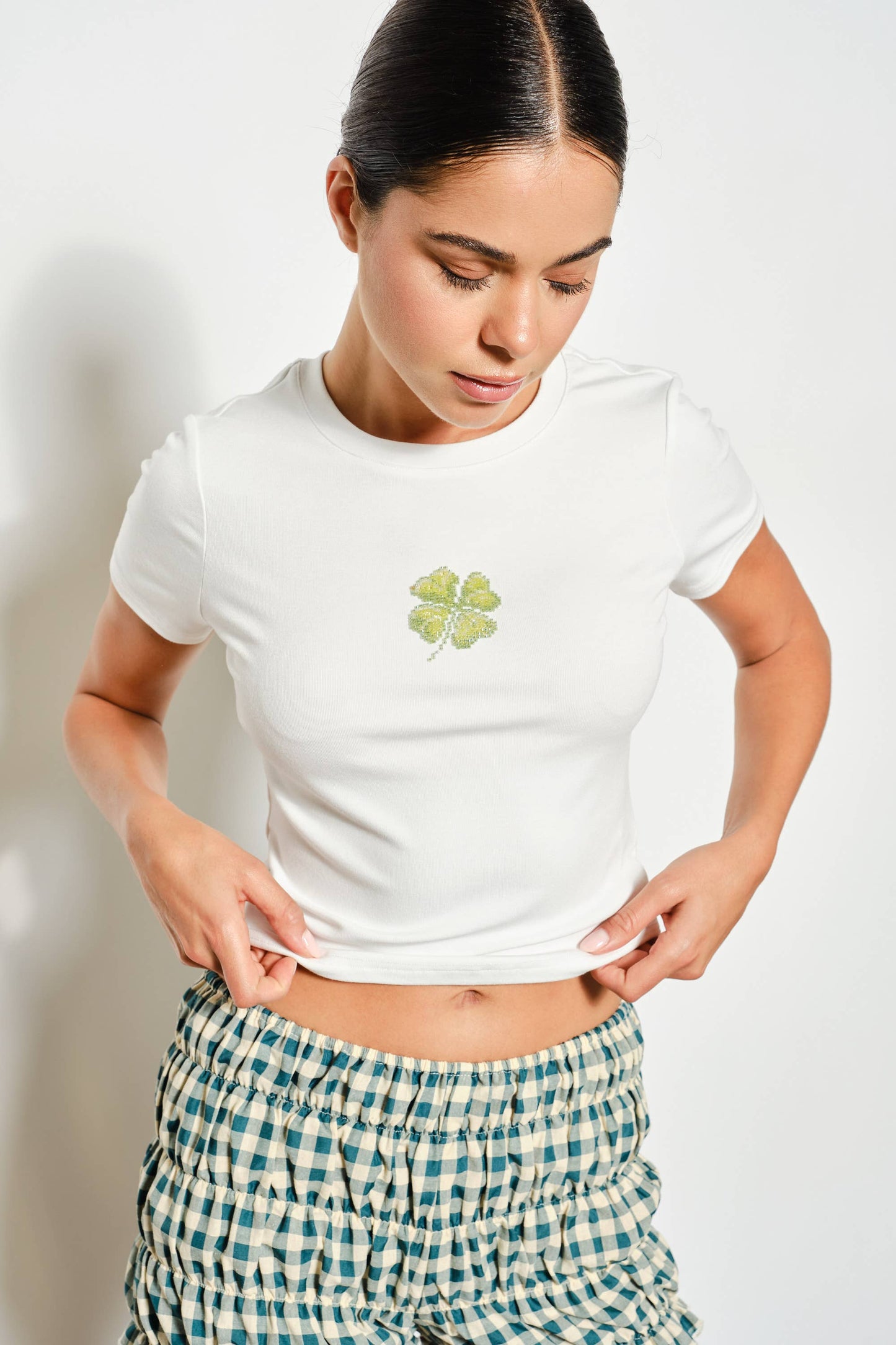 Heather Clover Beaded T-Shirt