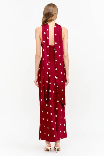 Jan Polka Dot Halter Maxi