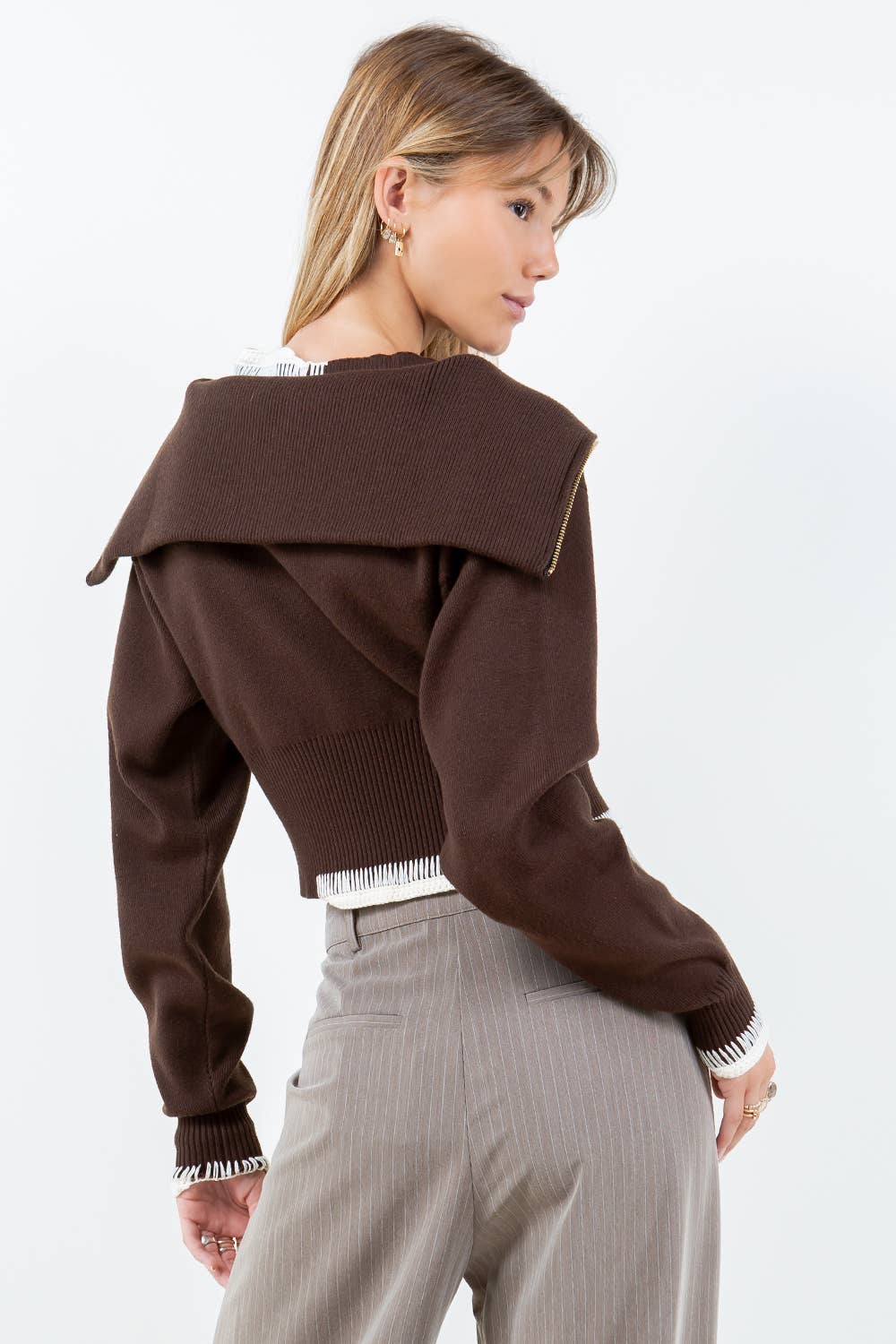 Irina Foldover Zip Sweater