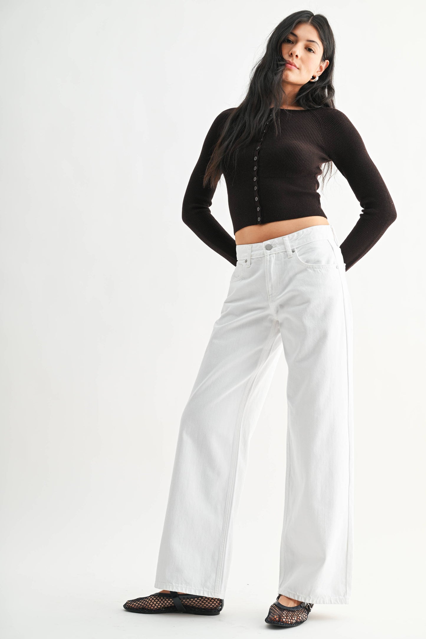 Henley Baggy Wide Leg Jeans