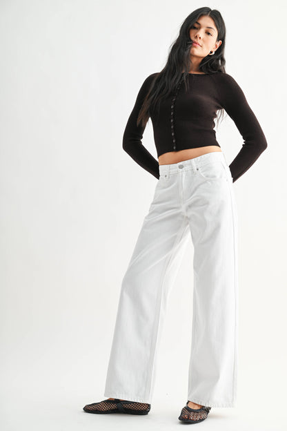 Henley Baggy Wide Leg Jeans