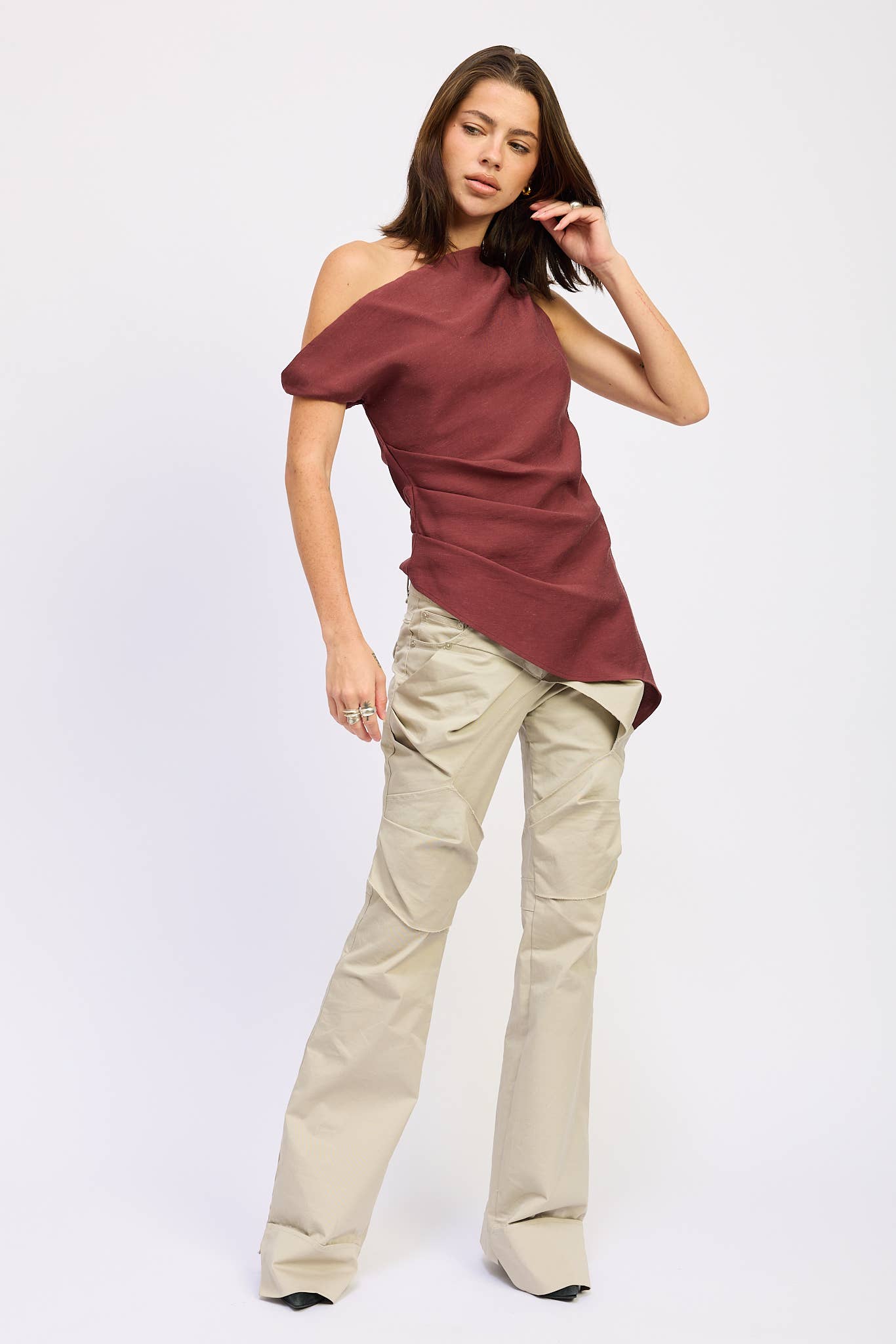 Faline Asymmetrical Off The Shoulder Top