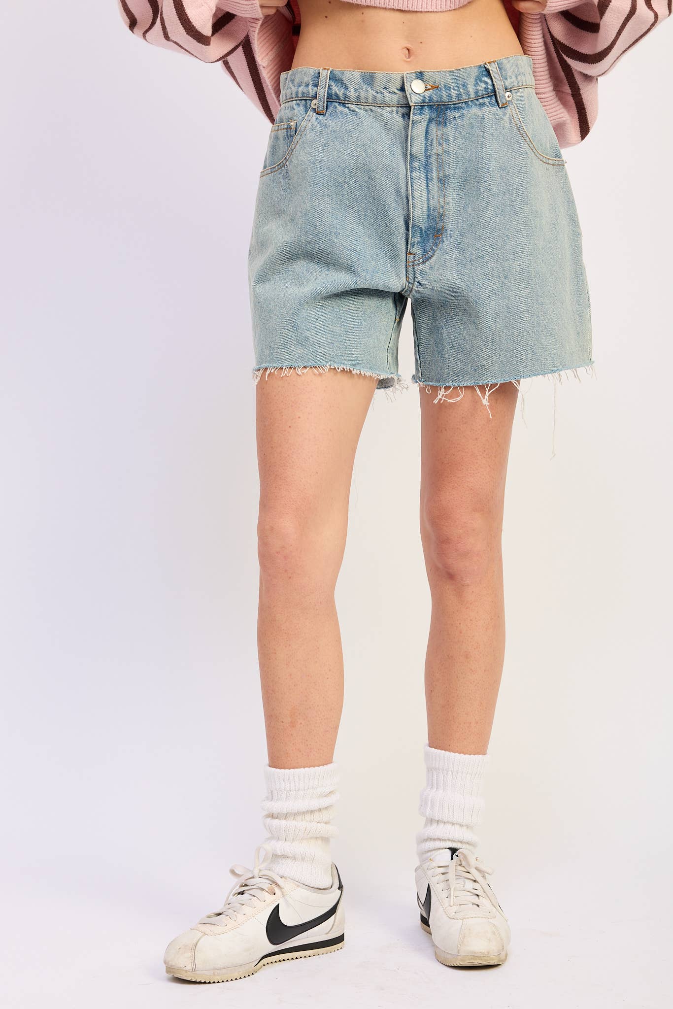 Iris Raw Hem Jean Shorts