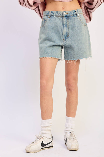 Iris Raw Hem Jean Shorts