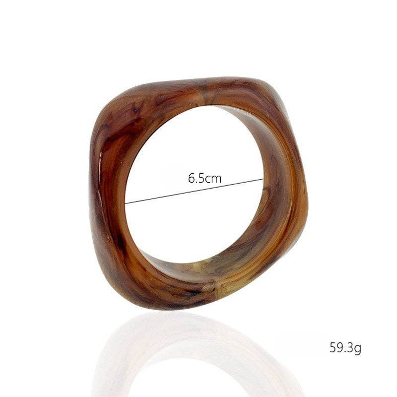 Square Acrylic Resin Bangle Bracelet