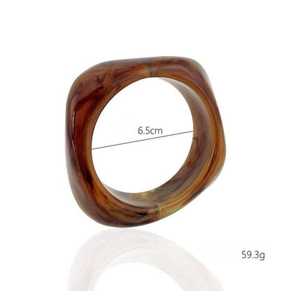 Square Acrylic Resin Bangle Bracelet