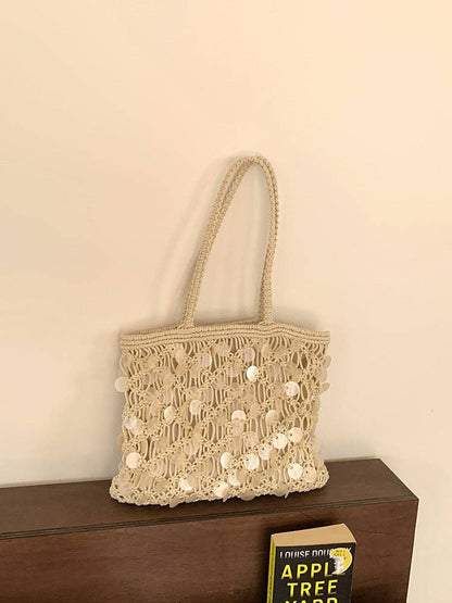 Sequin Crochet Shoulder Bag