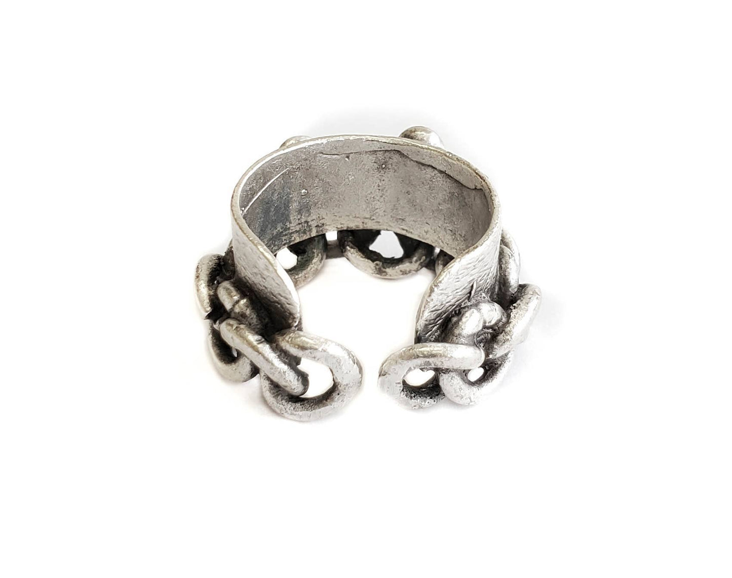 Handmade Brass Ring In Silver Plating