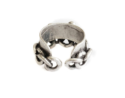 Handmade Brass Ring In Silver Plating