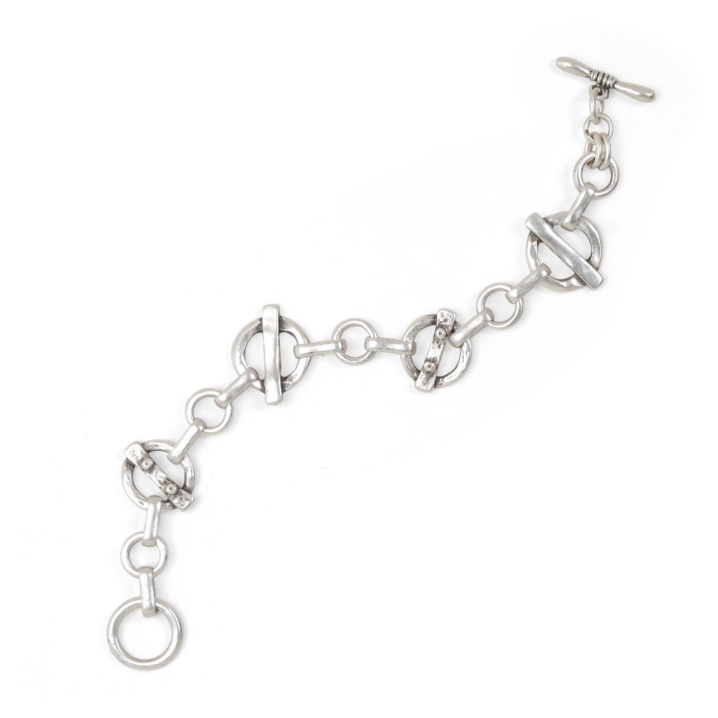 Handmade 925 Silver Plated Pewter Link & Chain Bracelet