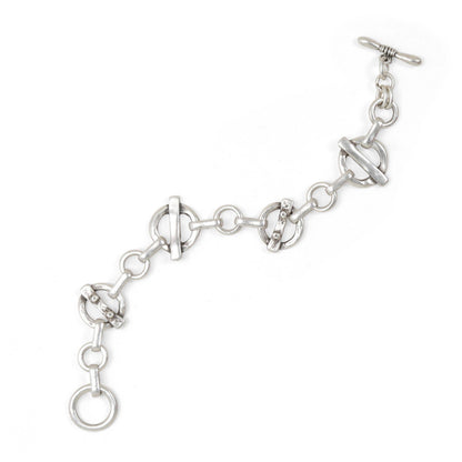 Handmade 925 Silver Plated Pewter Link & Chain Bracelet