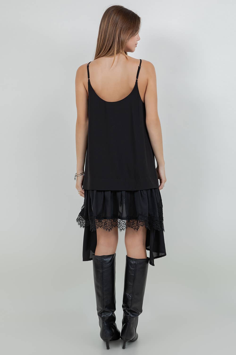 Harley Asymmetrical Lace Tank Dress