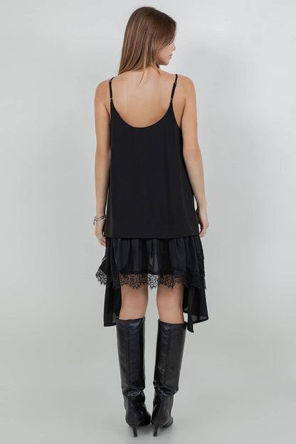 Harley Asymmetrical Lace Tank Dress