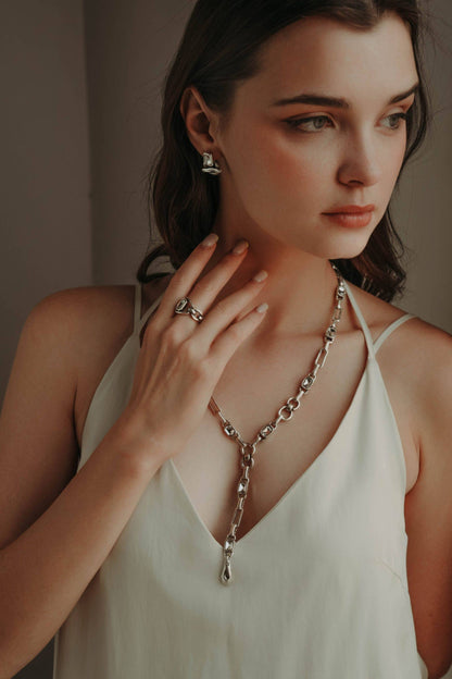Handmade Crystal 925 Silver Plated Pewter Necklace