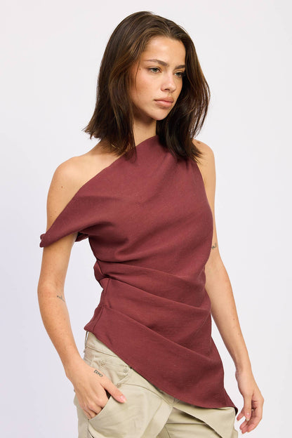 Faline Asymmetrical Off The Shoulder Top