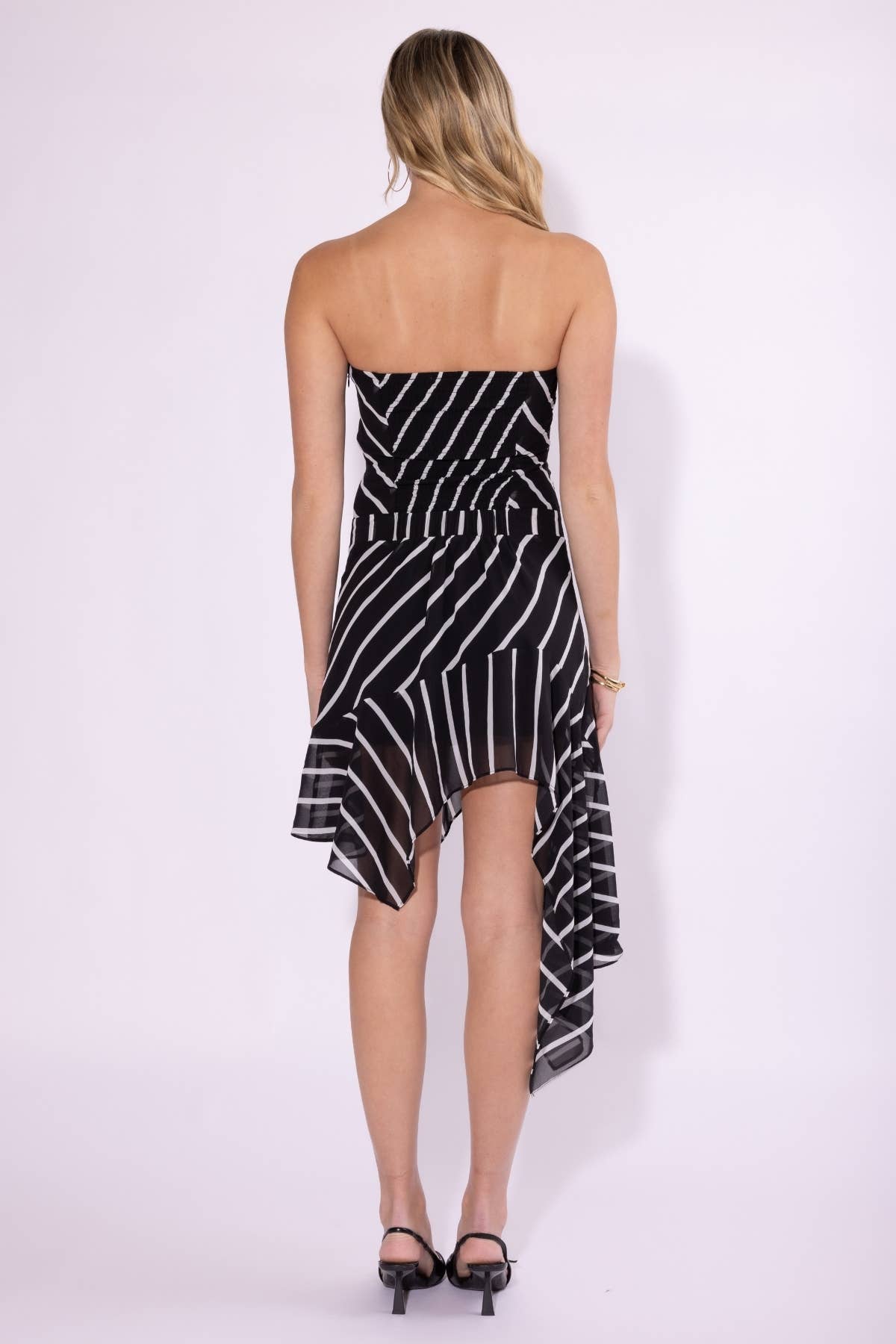 Indie Stripe Asymmetrical Midi Dress