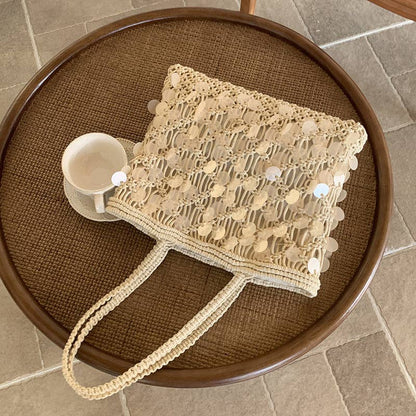 Sequin Crochet Shoulder Bag