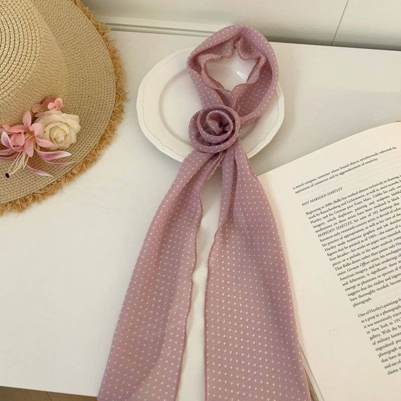 Rosette Chiffon Neck Scarf