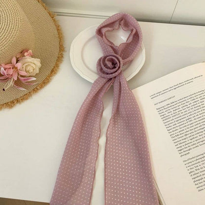 Rosette Chiffon Neck Scarf