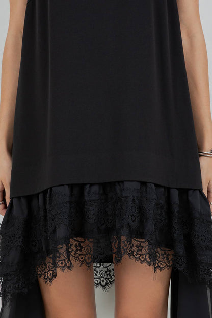 Harley Asymmetrical Lace Tank Dress