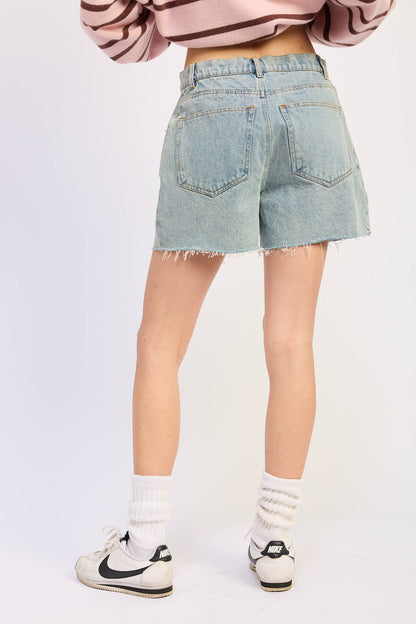 Iris Raw Hem Jean Shorts