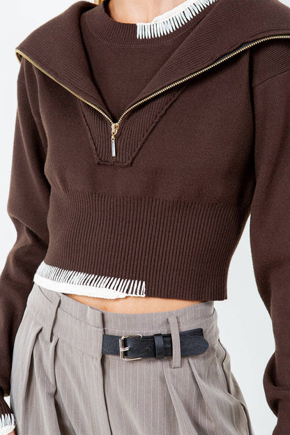 Irina Foldover Zip Sweater