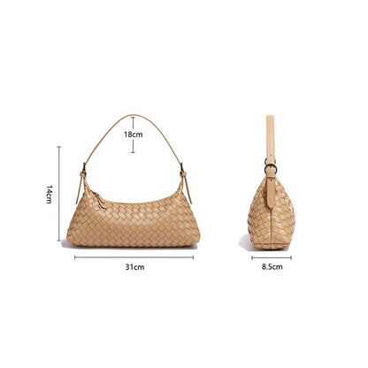 Woven Vegan Leather Shoulder Bag