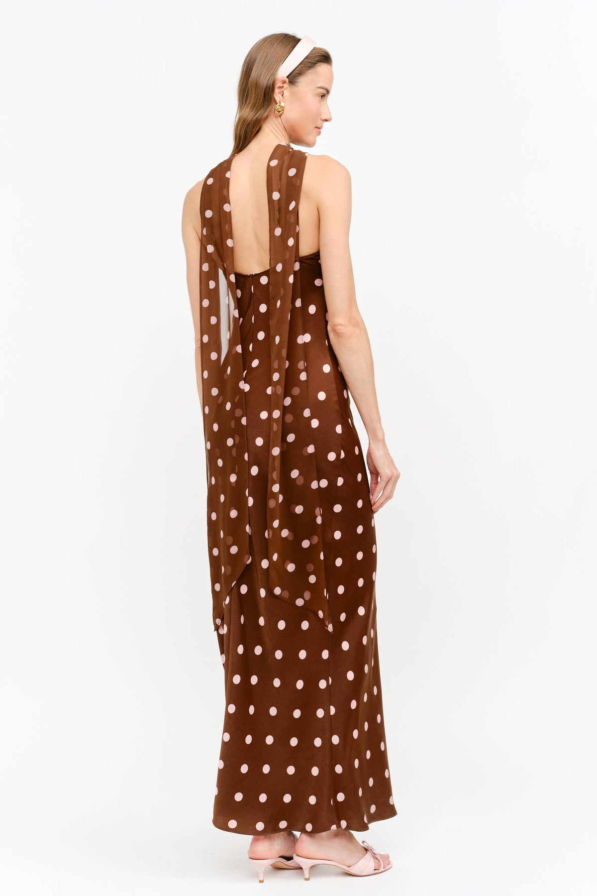 Jan Polka Dot Halter Maxi
