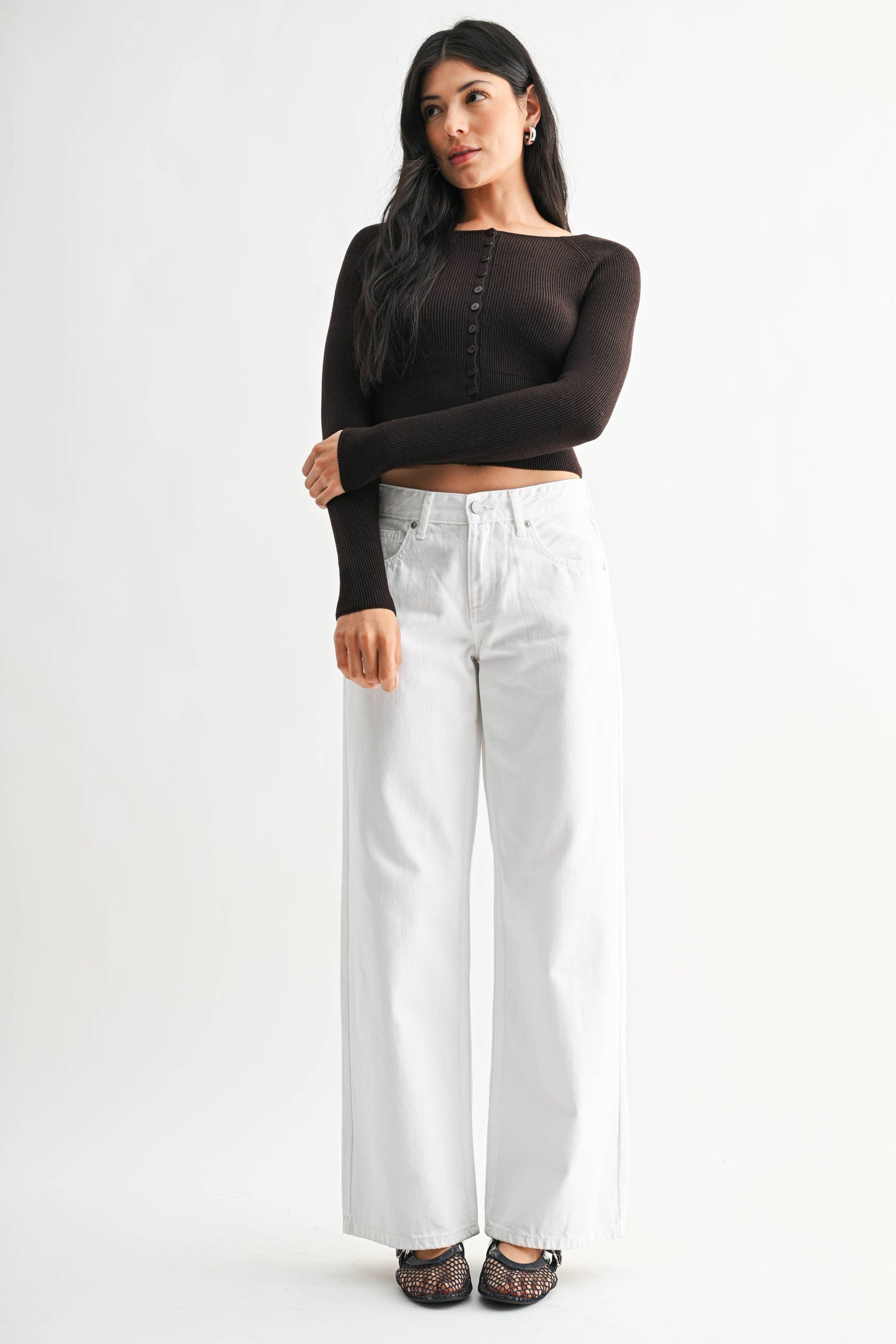 Henley Baggy Wide Leg Jeans