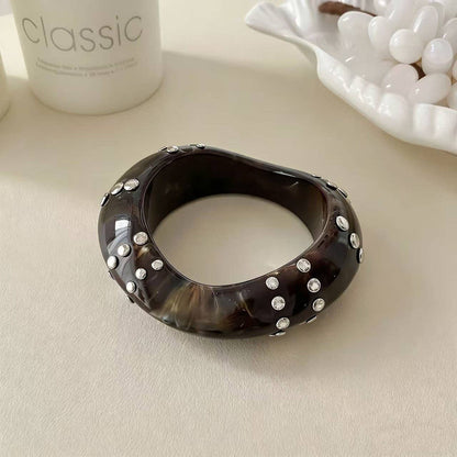 Chunky Studded Resin Bangle Bracelet