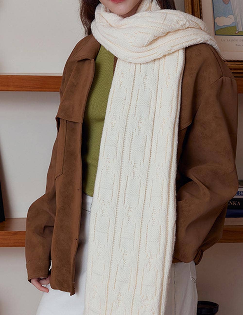 Chunky Cable Knit Scarf