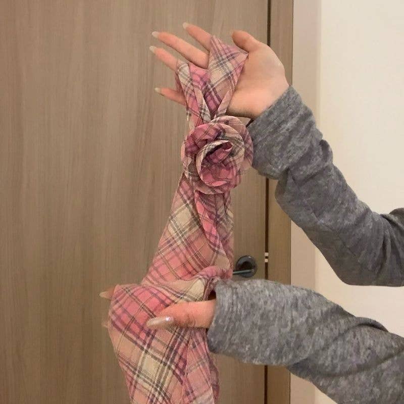 Rosette Chiffon Neck Scarf