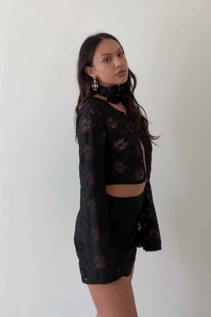 Flora Floral Lace Mini Skirt